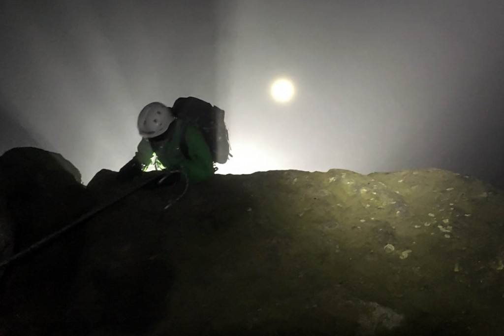 A rescuer at the scene on Broad Stand. Photo: Wasdale MRT A rescuer at the scene on Broad Stand. Photo: Wasdale MRT