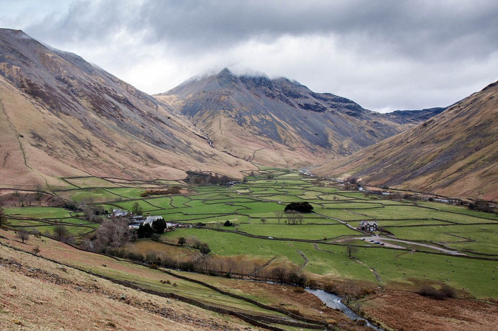 The camper was walked back down to Wasdale Head from Gavel Neese, centre The camper was walked back down to Wasdale Head from Gavel Neese, centre