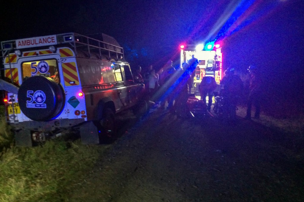 Rescuers at the scene. Photo: Western Beacons MSRT