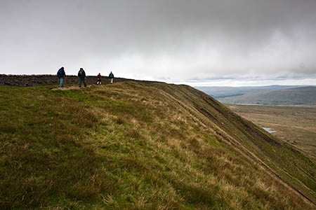 The walkers were stretchered from Whernside's summit ridge The walkers were stretchered from Whernside's summit ridge