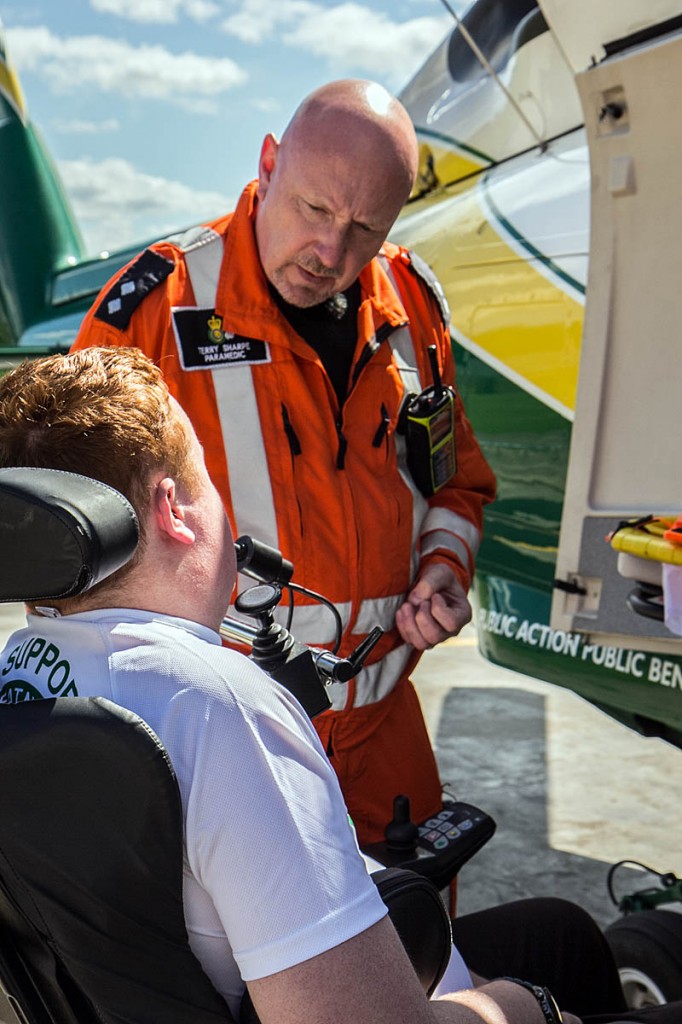 Will Clark meets GNAAS paramedic Terry Sharpe. Photo: Leah Parker-Turnock Will Clark meets GNAAS paramedic Terry Sharpe. Photo: Leah Parker-Turnock