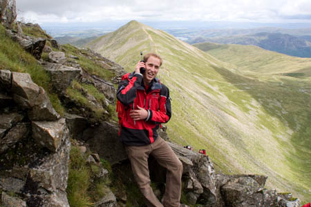 Prince William on Swirral Edge, Helvellyn, during his time with mountain rescue teams this summer