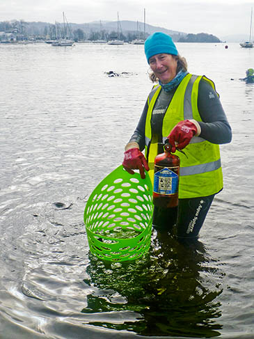 A fire extinguisher was among items taken from the lake