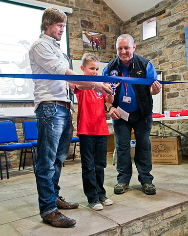 Joe-Warren Plant and Matthew Wolfenden cut a tape to open the Woodhead MRT HQ Joe-Warren Plant and Matthew Wolfenden cut a tape to open the Woodhead MRT HQ