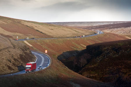 The Woodhead Pass is one of the roads closed due to winter conditions